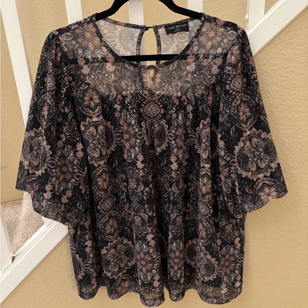 Lane Bryant fully lined Elegant Black and Brown Top